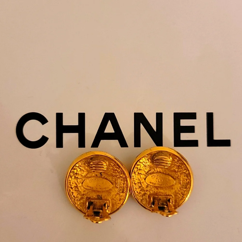 Rare! Chanel Constellation Earrings Gold Plated - Picture 2 of 8